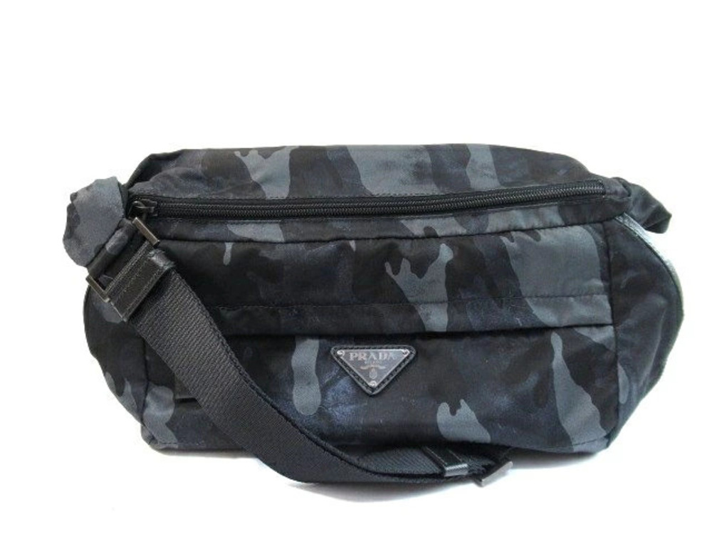 Prada Body Bag Shoulder Camouflage Blue